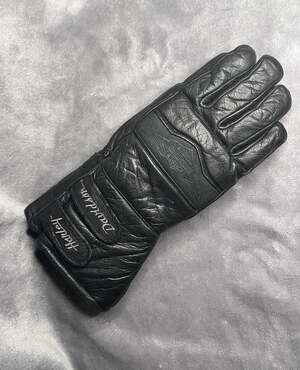 Vintage Harley-Davidson Black Leather Insulated Gauntlet Riding Gloves